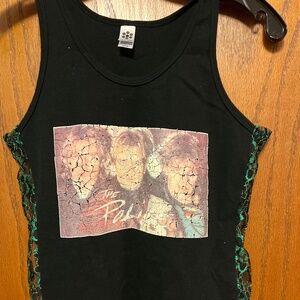Custom made Vintage  The Police black tank with lace sides